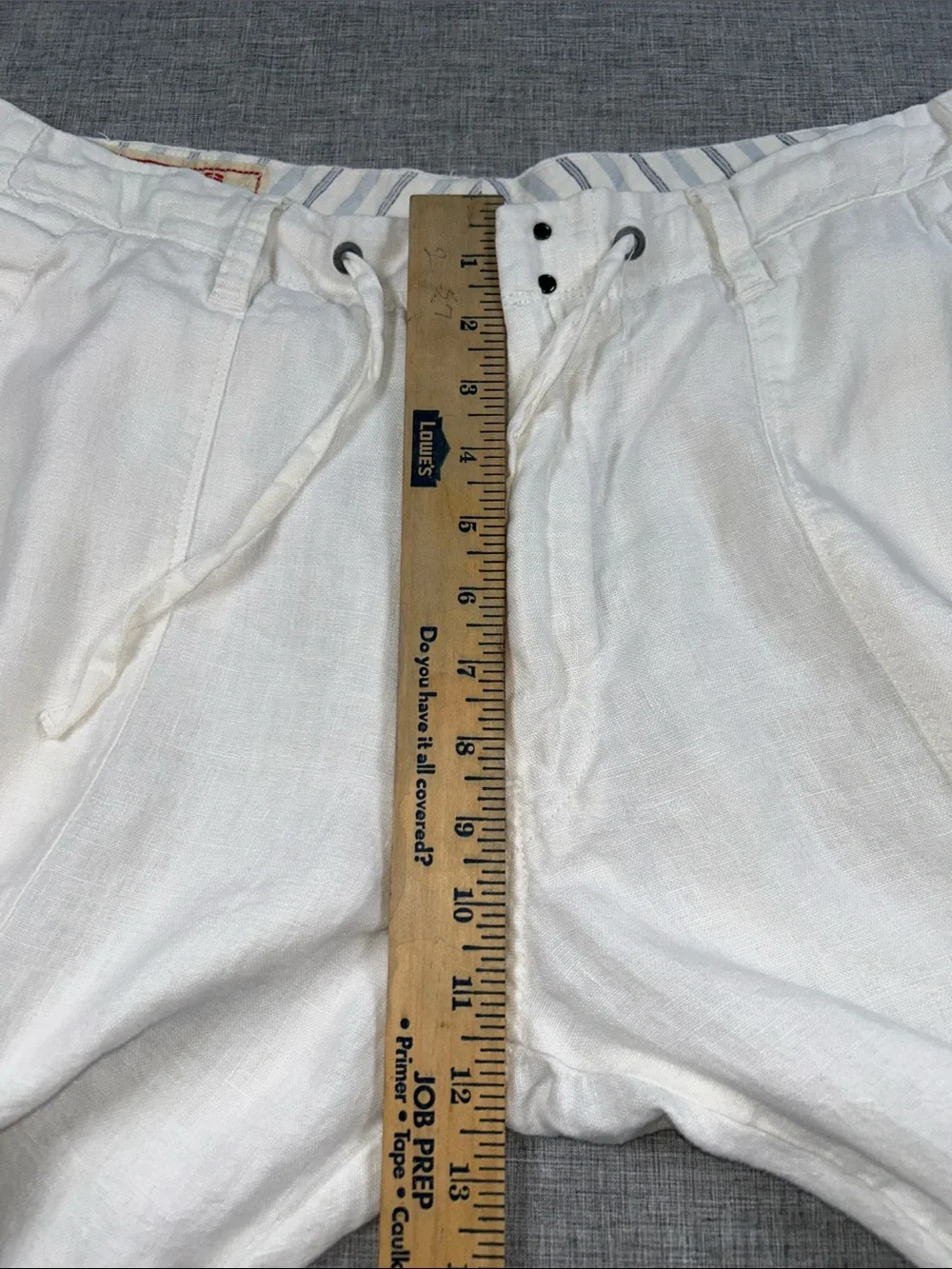Guess Jeans Men’s 34x32 White Linen Cargo Pants Resort Beach Drawstring